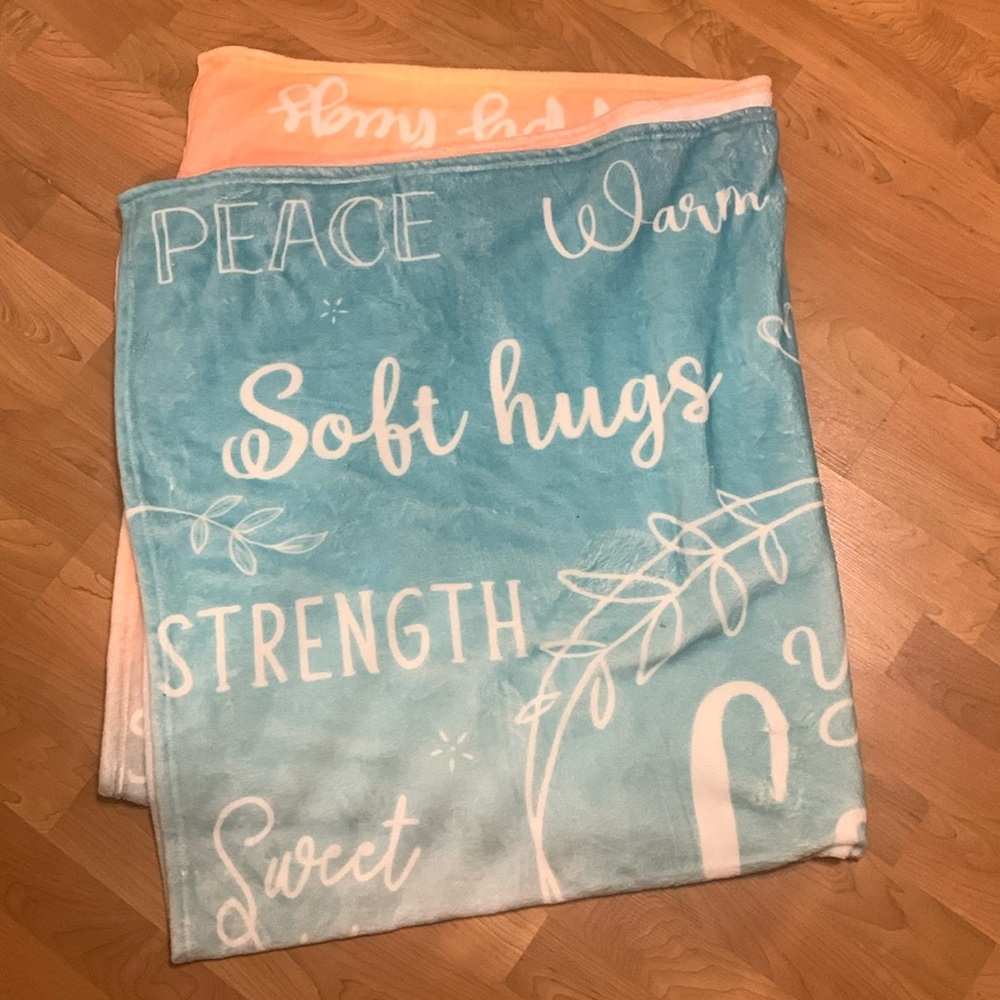 Soft inspirational fleece throw blanket